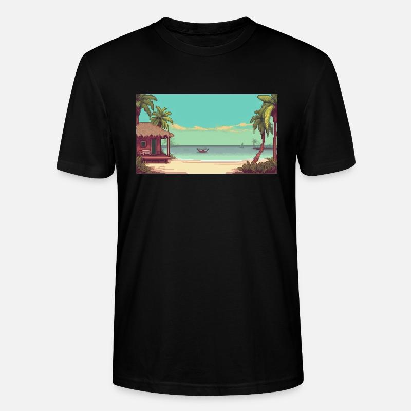 Isla Holbox, Mexiko - Pixel Art - Stanley/Stella Unisex Bio-T-Shirt CRAFTER - Schwarz