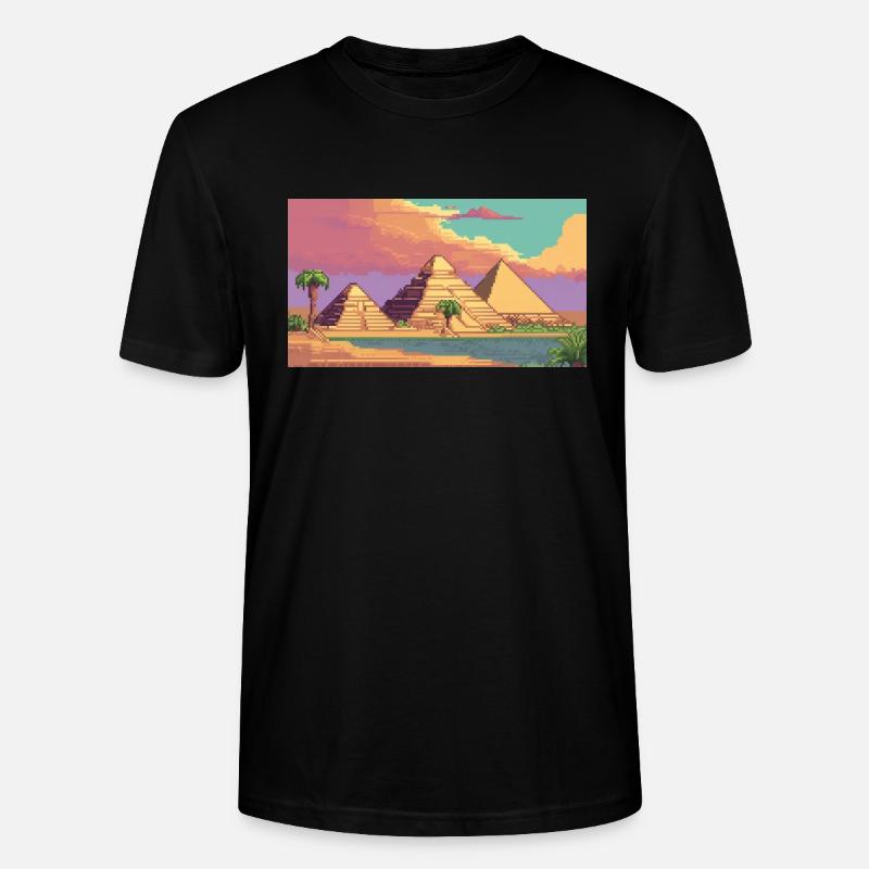 Gizeh, Ägypten - Pixel Art - Stanley/Stella Unisex Bio-T-Shirt CRAFTER - Schwarz