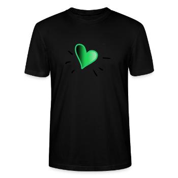 Coeur vert - T-shirt bio CRAFTER Stanley Stella Unisexe - noir - Devant - Alina (178cm) & Michal (187cm)