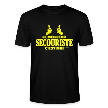 Le meilleur secouriste c'est moi - T-shirt bio CRAFTER Stanley Stella Unisexe - noir - Devant - Alina (178cm) & Michal (187cm)