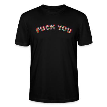 F*CK DICH - Stanley/Stella Unisex Bio-T-Shirt CRAFTER - Schwarz - Vorne - Alina (178cm) & Michal (187cm)