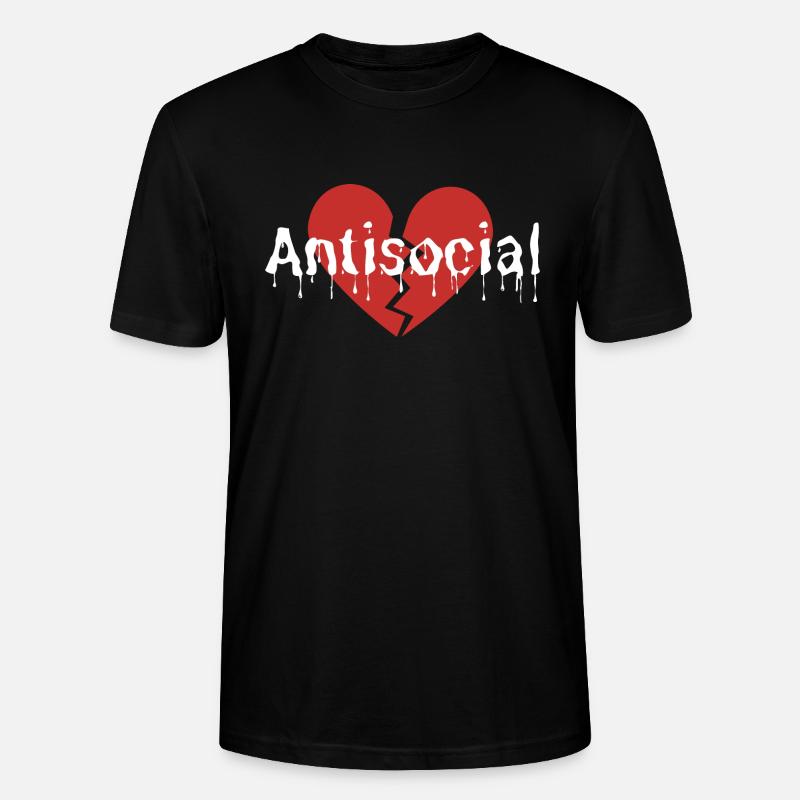 Antisocial broken - Stanley/Stella Unisex Bio-T-Shirt CRAFTER - Schwarz