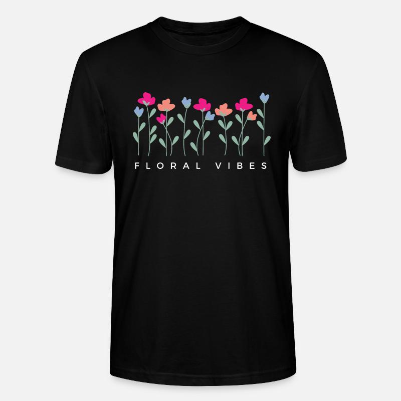 Blumige Vibes - Geschenkidee - Stanley/Stella Unisex Bio-T-Shirt CRAFTER - Schwarz