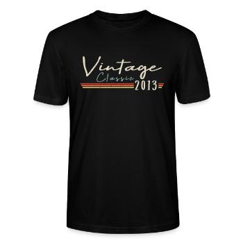 Vintage Original depuis 2013 Anniversaire Rétro 2013 - T-shirt bio CRAFTER Stanley Stella Unisexe - noir - Devant - Alina (178cm) & Michal (187cm)