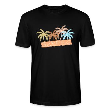 Surfer - Stanley/Stella Unisex Bio-T-Shirt CRAFTER - Schwarz - Vorne - Alina (178cm) & Michal (187cm)