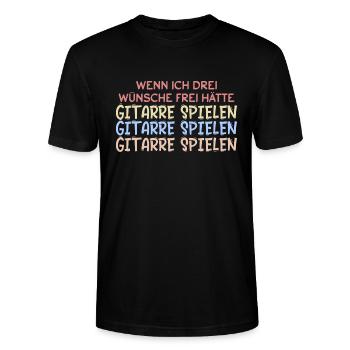 Gitarre - Stanley/Stella Unisex Bio-T-Shirt CRAFTER - Schwarz - Vorne - Alina (178cm) & Michal (187cm)