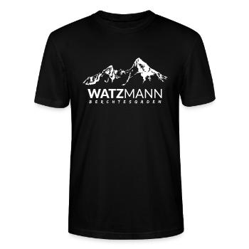 Watzmann Berg Berchtesgaden Alpes Femmes Hommes - T-shirt bio CRAFTER Stanley Stella Unisexe - noir - Devant - Alina (178cm) & Michal (187cm)