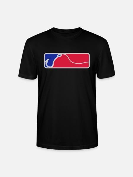 Red Blue Fishing Hook - Stanley/Stella CRAFTER Unisex Organic T-Shirt - black