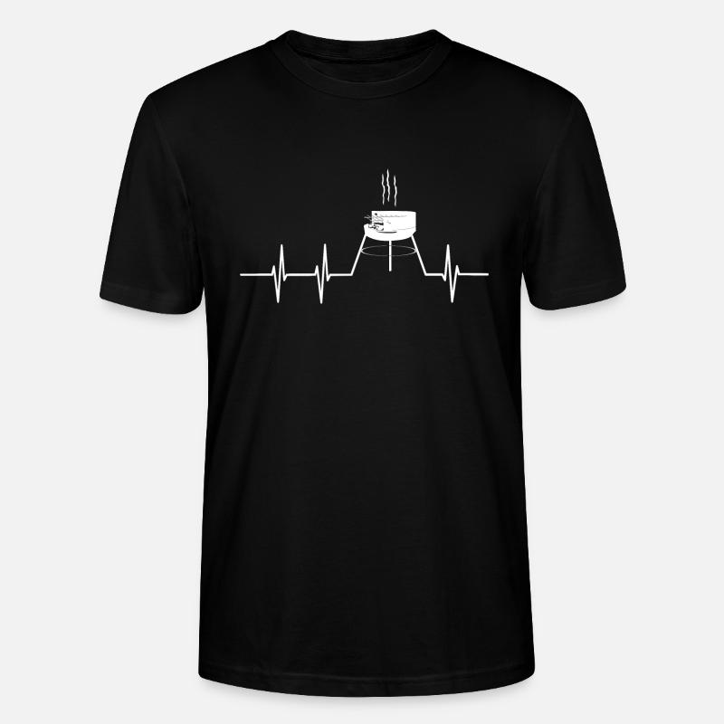 Grill Herzschlag - Stanley/Stella Unisex Bio-T-Shirt CRAFTER - Schwarz