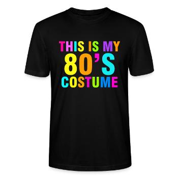 Das ist mein 80er Jahre Retro Vintage 80er Jahre Kostüm - Stanley/Stella Unisex Bio-T-Shirt CRAFTER - Schwarz - Vorne - Alina (178cm) & Michal (187cm)