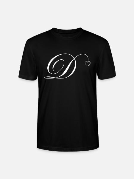 Heart Calligraphy Letter - Stanley/Stella CRAFTER Unisex Organic T-Shirt - black
