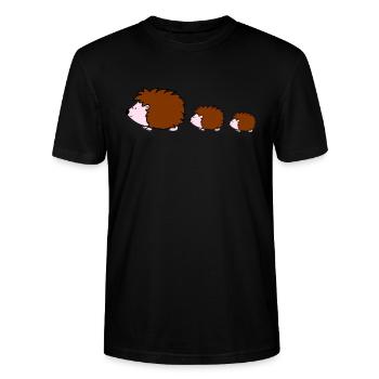 igel family - Stanley/Stella Unisex Bio-T-Shirt CRAFTER - Schwarz - Vorne - Alina (178cm) & Michal (187cm)