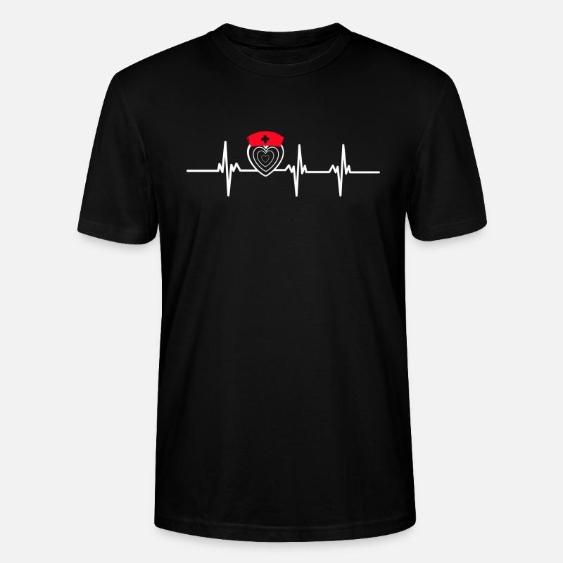 Herzschlag-Krankenschwester - Stanley/Stella Unisex Bio-T-Shirt CRAFTER - Schwarz