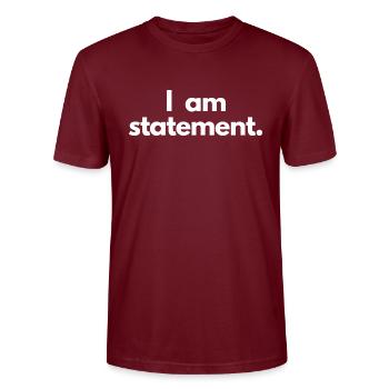 Aussage TXT weiß - Stanley/Stella Unisex Bio-T-Shirt CRAFTER - Burgunderrot - Vorne - Alina (178cm) & Michal (187cm)