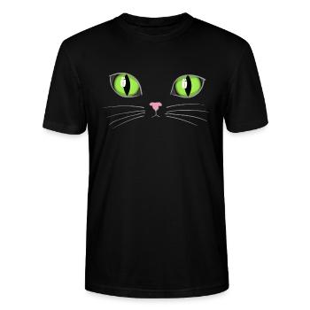 Cat's eyes - Stanley/Stella CRAFTER Unisex Organic T-Shirt - black - Front - Alina (178cm) & Michal (187cm)