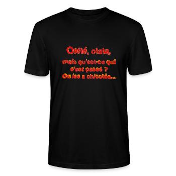 Olélé olala - T-shirt bio CRAFTER Stanley Stella Unisexe - noir - Devant - Alina (178cm) & Michal (187cm)