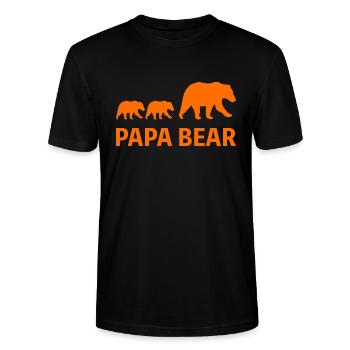 Papa Bear Vater Vatertag - Stanley/Stella Unisex Bio-T-Shirt CRAFTER - Schwarz - Vorne - Alina (178cm) & Michal (187cm)