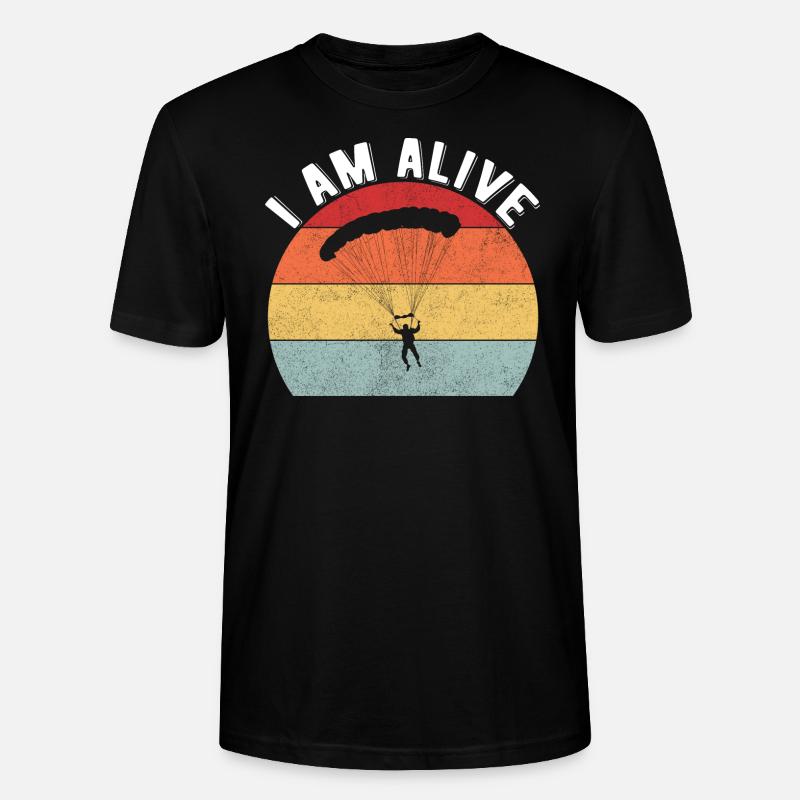 Skydiving Parachuting Skydive Skydiver - Stanley/Stella Unisex Bio-T-Shirt CRAFTER - Schwarz
