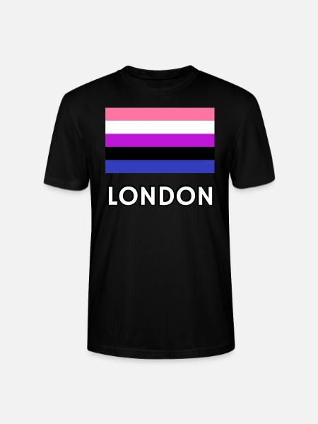 Genderfluid Pride Flag London - Stanley/Stella CRAFTER Unisex Organic T-Shirt - black