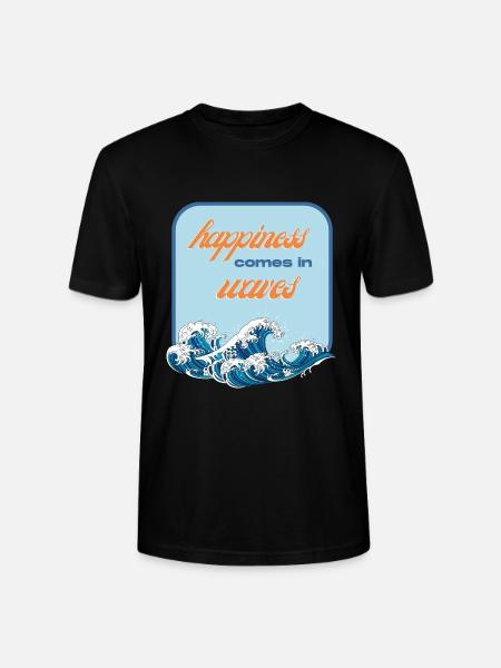 happiness comes in waves - Stanley/Stella CRAFTER Unisex Organic T-Shirt - black