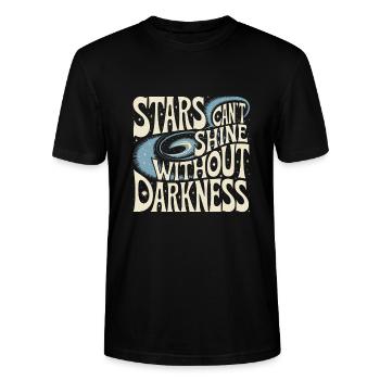 Stars shine in darkness: galaxy - Stanley/Stella CRAFTER Unisex Organic T-Shirt - black - Front - Alina (178cm) & Michal (187cm)