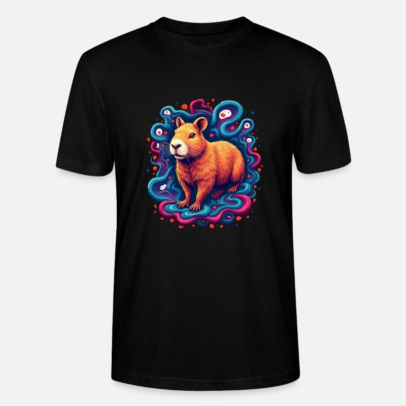 Psychedelisches Capybara | Chill & Gute Laune - Stanley/Stella Unisex Bio-T-Shirt CRAFTER - Schwarz