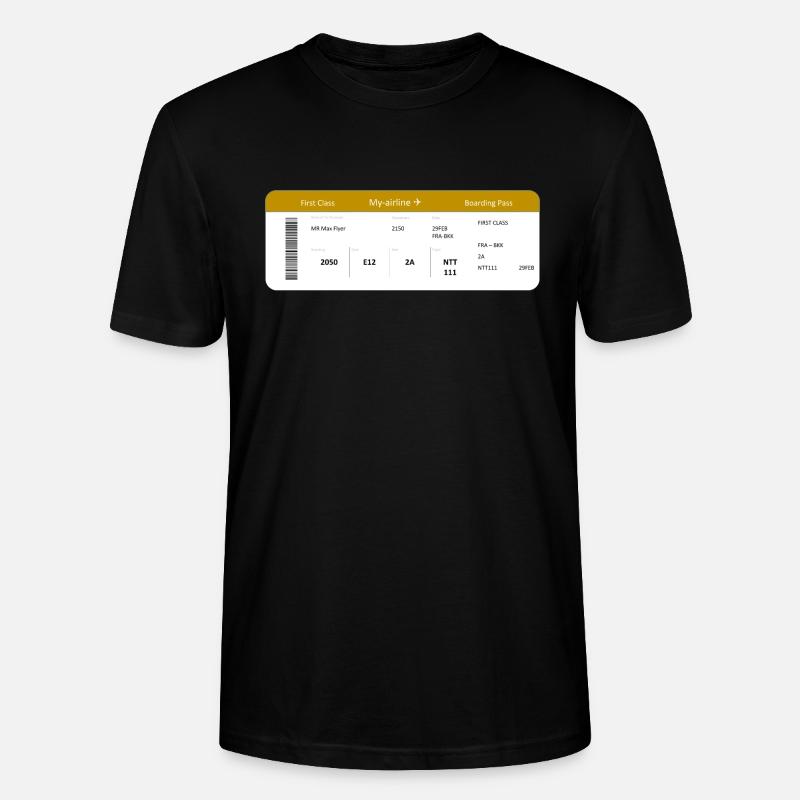 Boarding Pass First Class - Stanley/Stella Unisex Bio-T-Shirt CRAFTER - Schwarz