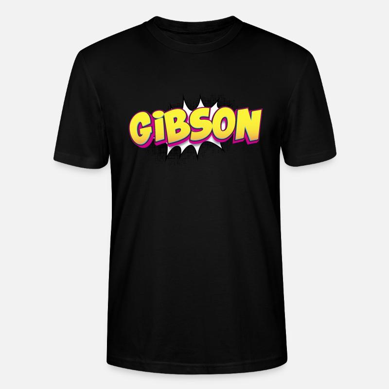 Gibsom benutzerdefinierter Name Comic-Stil Pop-Art, - Stanley/Stella Unisex Bio-T-Shirt CRAFTER - Schwarz