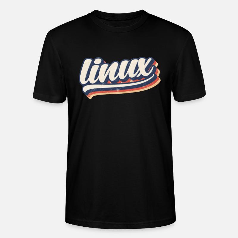 Linux | retro vintage logo - Stanley/Stella CRAFTER Unisex Organic T-Shirt - black