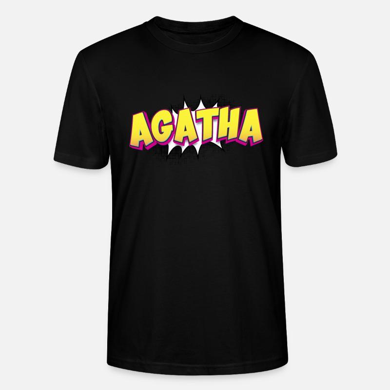 Agatha benutzerdefinierter Name Comic-Stil Pop-Art, - Stanley/Stella Unisex Bio-T-Shirt CRAFTER - Schwarz