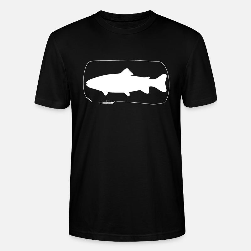 Forelle mit Gummifisch - Stanley/Stella Unisex Bio-T-Shirt CRAFTER - Schwarz