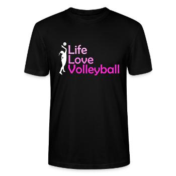 Beachvolleyball - Stanley/Stella Unisex Bio-T-Shirt CRAFTER - Schwarz - Vorne - Alina (178cm) & Michal (187cm)