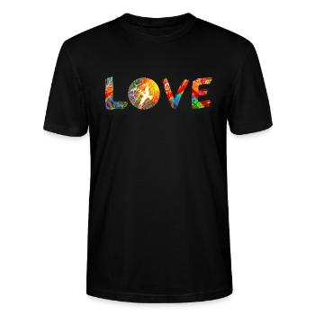 Frieden &; Liebe - Stanley/Stella Unisex Bio-T-Shirt CRAFTER - Schwarz - Vorne - Alina (178cm) & Michal (187cm)
