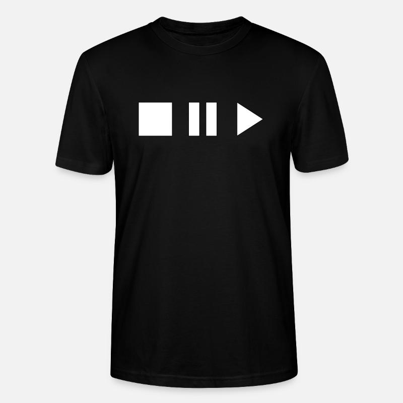 Stop Play und Pause - Stanley/Stella Unisex Bio-T-Shirt CRAFTER - Schwarz