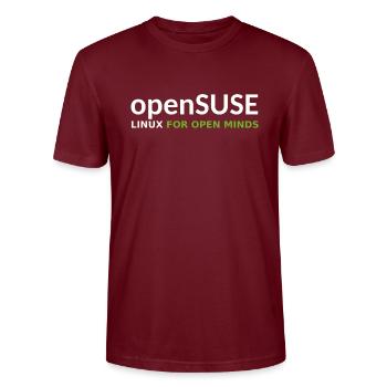 openSUSE Pour l’ ouvert - T-shirt bio CRAFTER Stanley Stella Unisexe - bordeaux - Devant - Alina (178cm) & Michal (187cm)