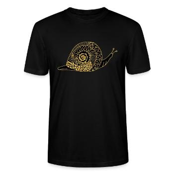 Schnecke - Stanley/Stella Unisex Bio-T-Shirt CRAFTER - Schwarz - Vorne - Alina (178cm) & Michal (187cm)