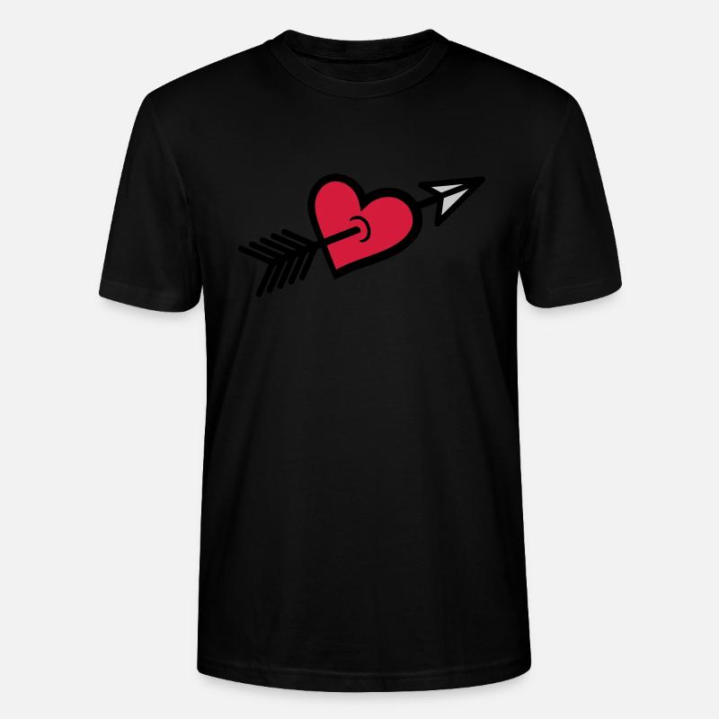 Pfeil durch Herz geschossen - Stanley/Stella Unisex Bio-T-Shirt CRAFTER - Schwarz
