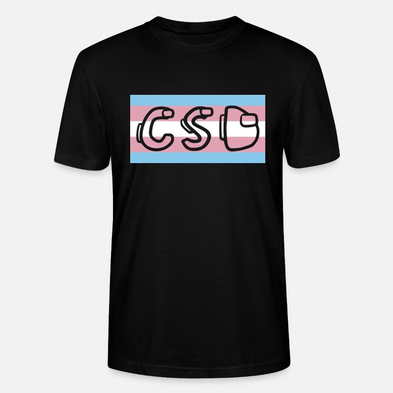trans pride flag csd - Stanley/Stella Unisex Bio-T-Shirt CRAFTER - Schwarz