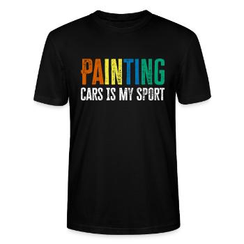 Peindre des voitures est mon sport - cadeau de laque automobile - T-shirt bio CRAFTER Stanley Stella Unisexe - noir - Devant - Alina (178cm) & Michal (187cm)