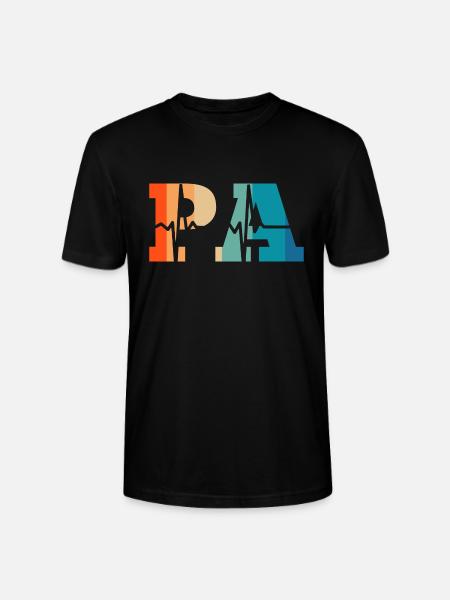 Heartbeat retro physician assistant - Stanley/Stella CRAFTER Unisex Organic T-Shirt - black