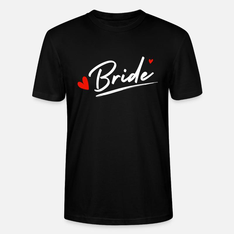 Bride Hearts - Bride Gift - Stanley/Stella CRAFTER Unisex Organic T-Shirt - black