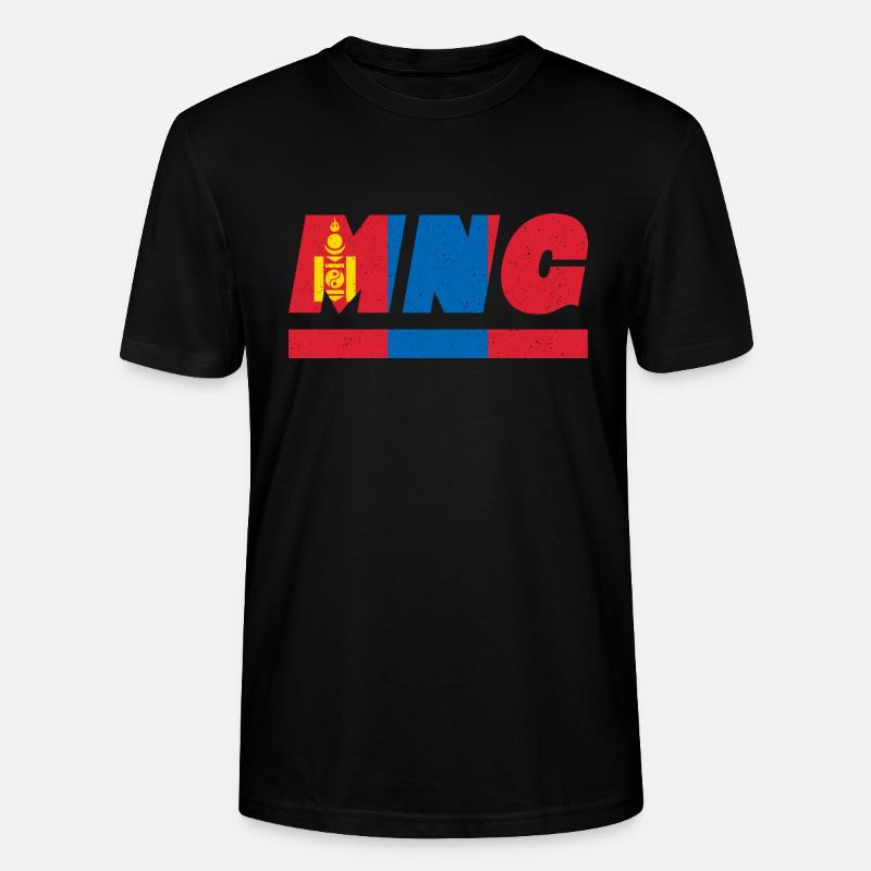 Drapeau mongol drapeau MNG - T-shirt bio CRAFTER Stanley Stella Unisexe - noir