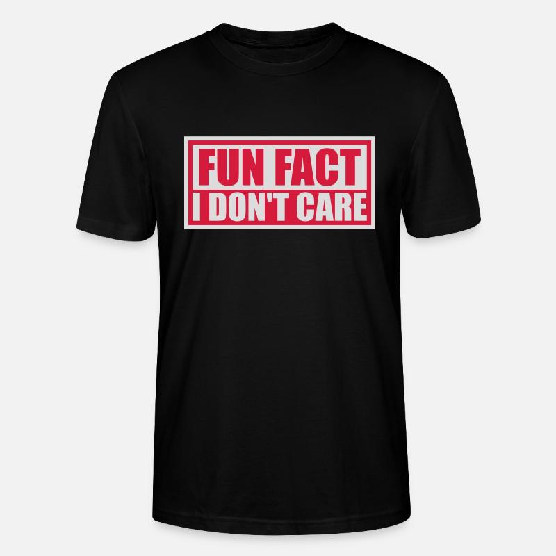 I don't care fact - Stanley/Stella CRAFTER Unisex Organic T-Shirt - black