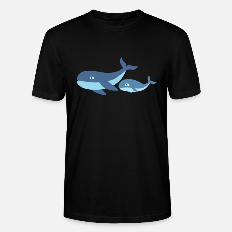 Mutter Wal mit Kind Wal - Stanley/Stella Unisex Bio-T-Shirt CRAFTER - Schwarz