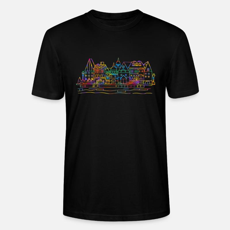 Bunte Häuser - Stanley/Stella Unisex Bio-T-Shirt CRAFTER - Schwarz