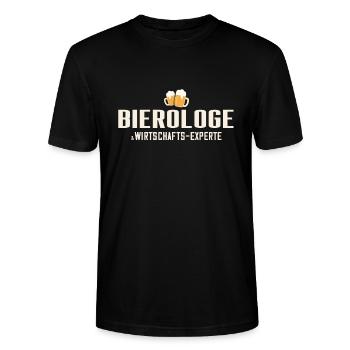 Bierologe & Wirtschafts-Experte - Stanley/Stella Unisex Bio-T-Shirt CRAFTER - Schwarz - Vorne - Alina (178cm) & Michal (187cm)