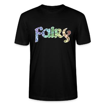Fairy romantic writing - Stanley/Stella CRAFTER Unisex Organic T-Shirt - black - Front - Alina (178cm) & Michal (187cm)