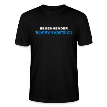 Bekennender Konservativer - Stanley/Stella Unisex Bio-T-Shirt CRAFTER - Schwarz - Vorne - Alina (178cm) & Michal (187cm)
