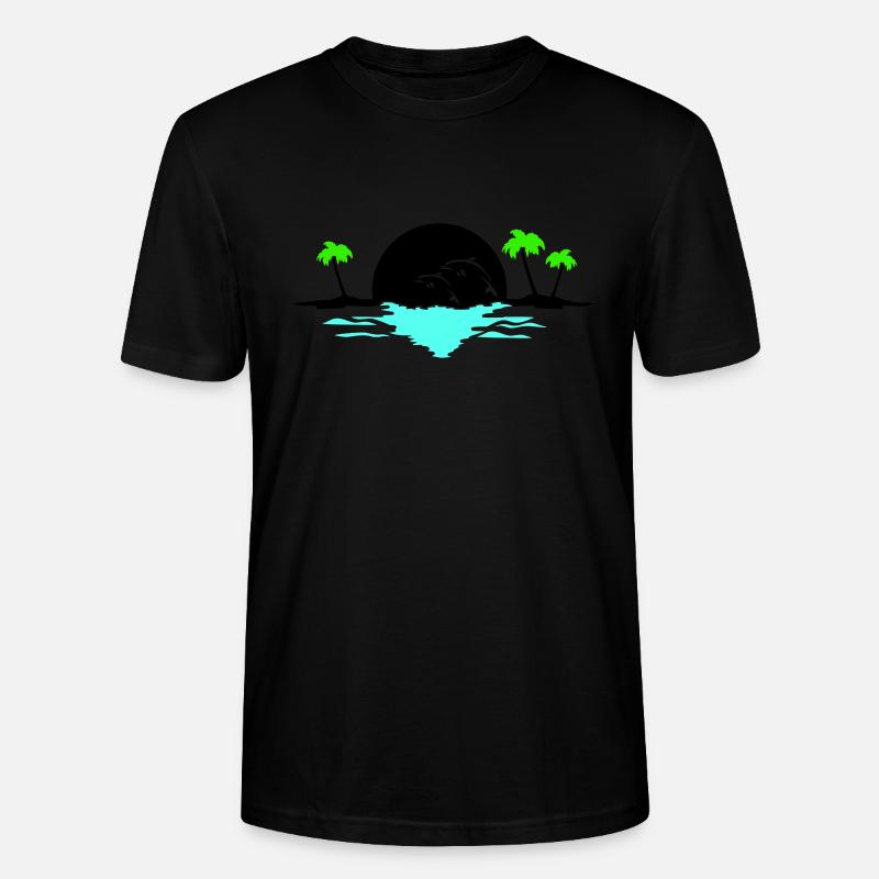 sunset delfine - Stanley/Stella Unisex Bio-T-Shirt CRAFTER - Schwarz