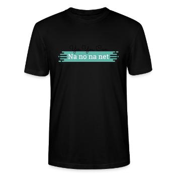 Na no na net - texte noir - T-shirt bio CRAFTER Stanley Stella Unisexe - noir - Devant - Alina (178cm) & Michal (187cm)